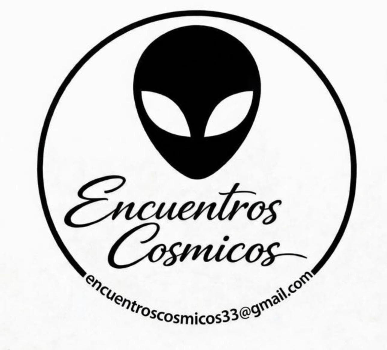 Marca Encuentros Cosmicos blanco y negro